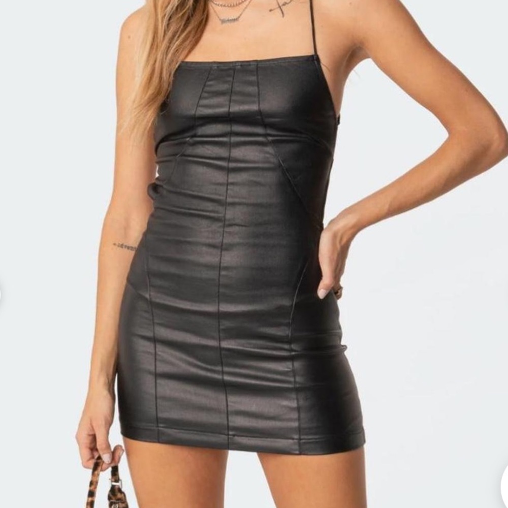 Edikted Sleek Black Mini Dress